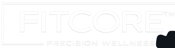 Fitcore logo with 'Precision Wellness' text on a white background